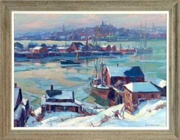 Emile Gruppe (American, 1896-1978) "Frozen Harbor, Gloucester" 